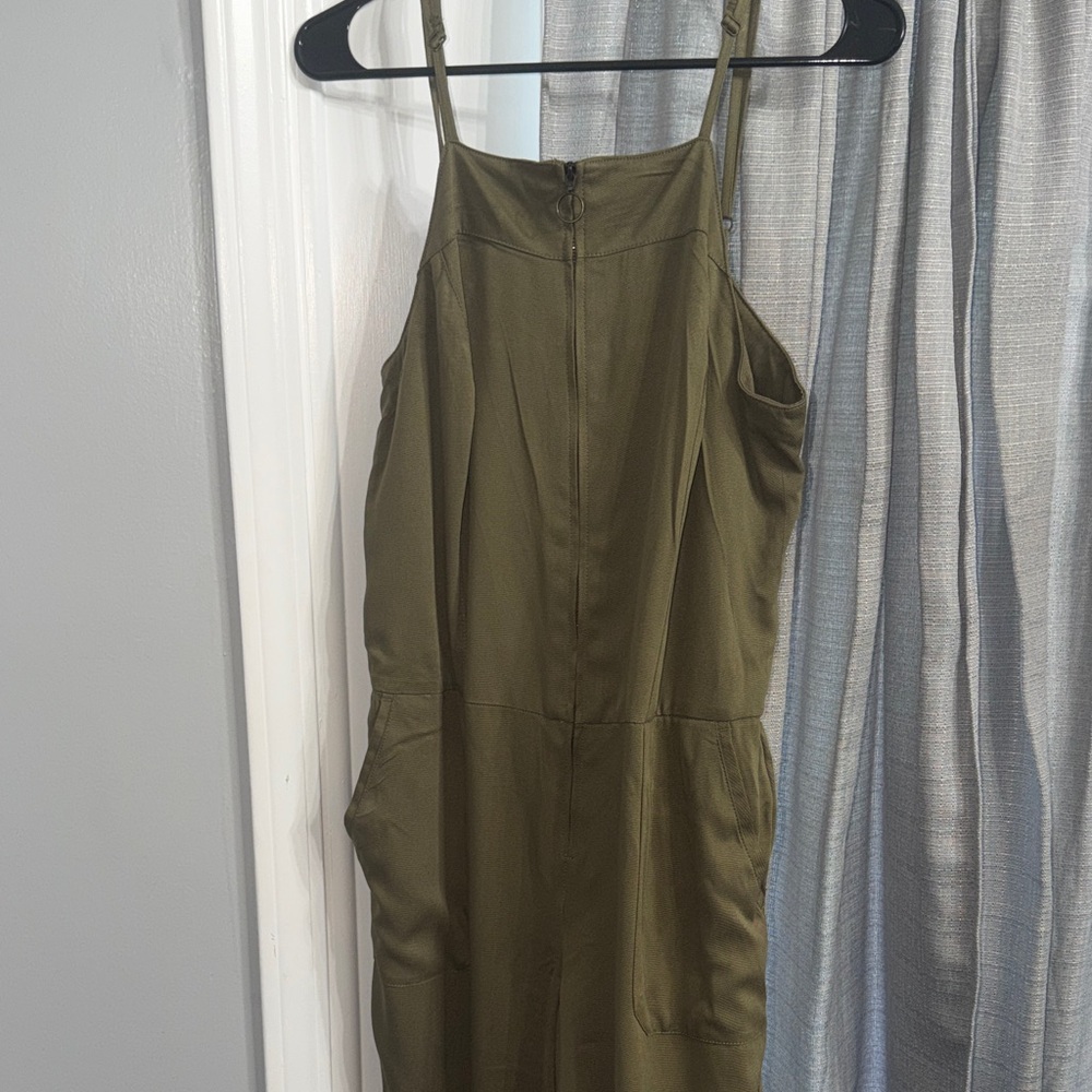 Olive Green Spaghetti Strap Jumpsuit